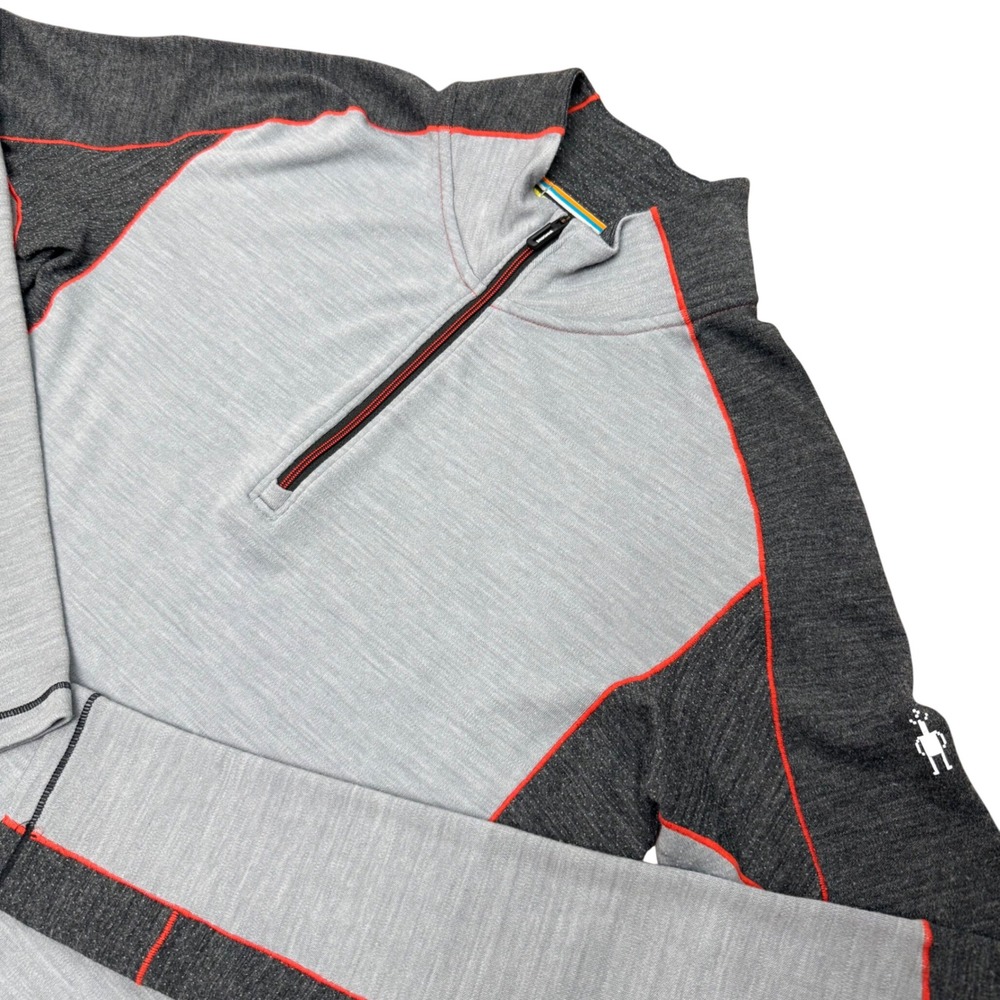 Smartwool PhD Light Quarter Zip Base Layer Men S Grey Merino Wool‎ Blend